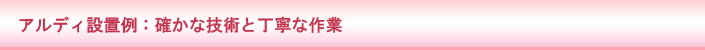 設置例:確かな技術と丁寧な作業